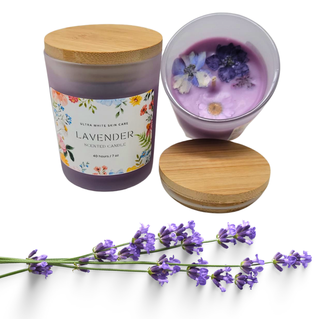 Serenity in Bloom: Enchanted Lavender & Petal Candle