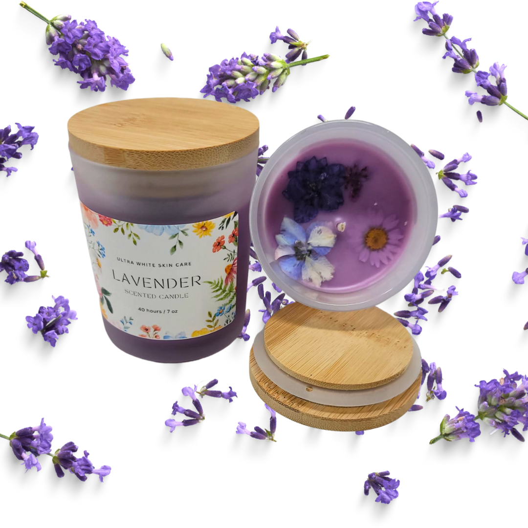 Serenity in Bloom: Enchanted Lavender & Petal Candle
