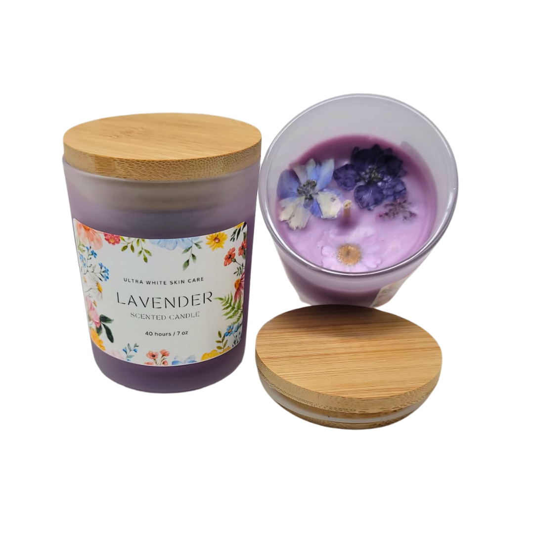 Serenity in Bloom: Enchanted Lavender & Petal Candle