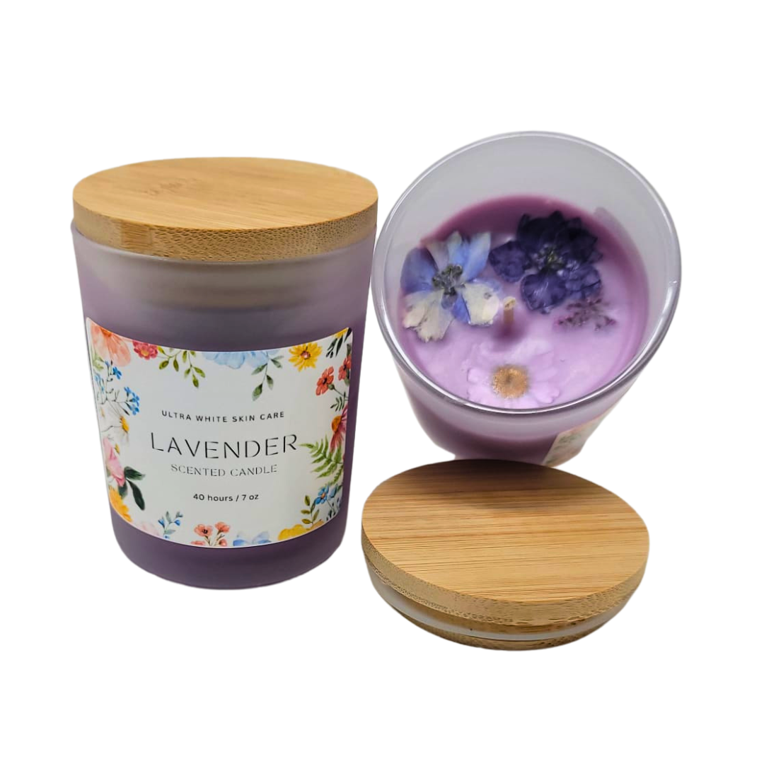 Serenity in Bloom: Enchanted Lavender & Petal Candle