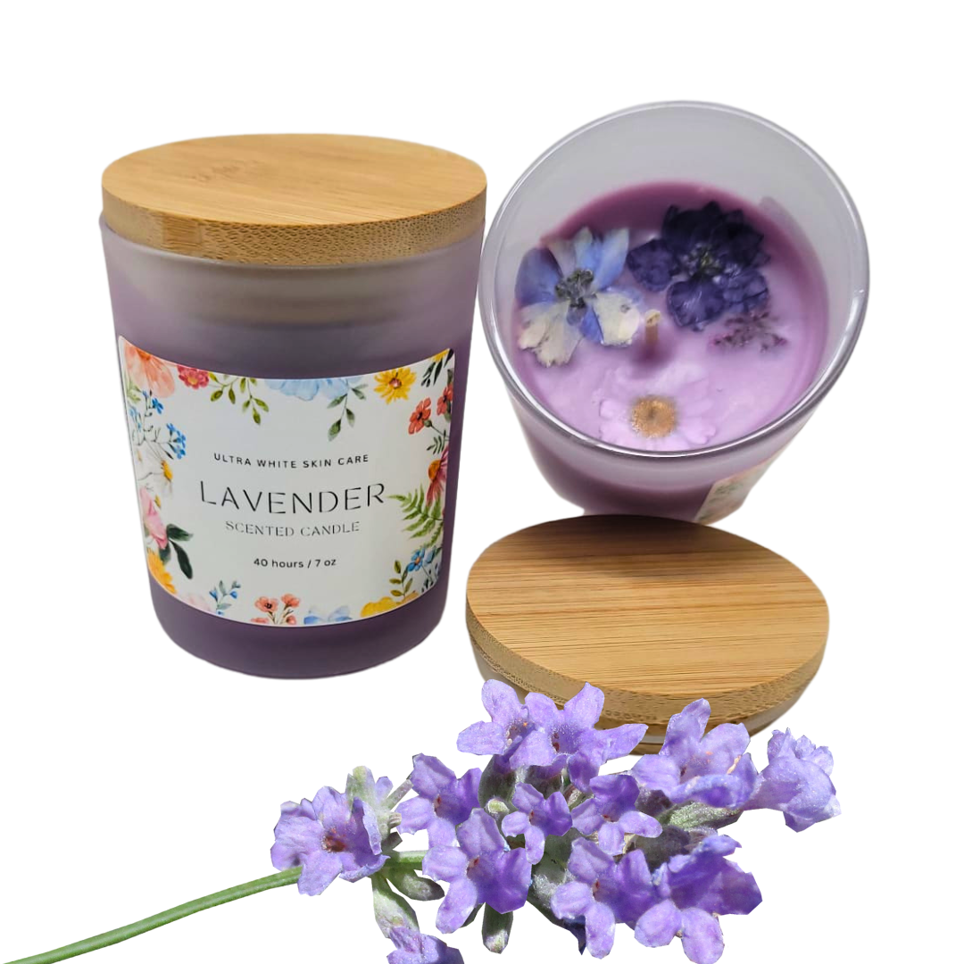 Serenity in Bloom: Enchanted Lavender & Petal Candle