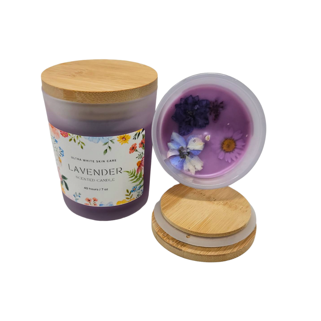 Serenity in Bloom: Enchanted Lavender & Petal Candle